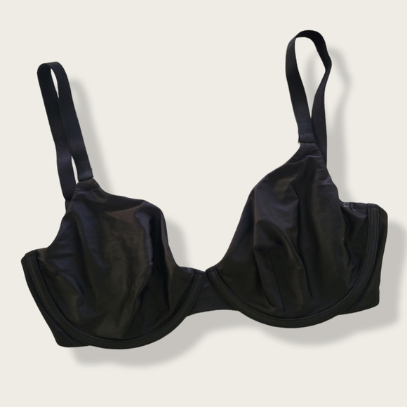 CUUP Bra The Plunge Satin Mesh Black Shine Bra 32H - Picture 5 of 16